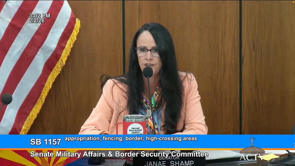 The incident took place during a meeting of the Arizona Senate’s Military Affairs and Border Security Committee. Members of the public had packed the hearing room to express their displeasure with a number of Republican-pushed immigration bills, particularly one from far-right state Sen. Wendy Rogers that would set aside $20 million essentially to pay towns to build their own border walls.