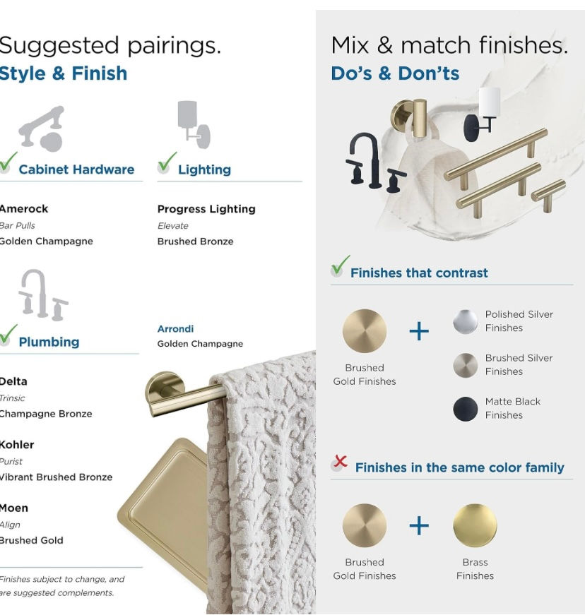 Thumbnail: Amerock BH26546BBZ | Golden Champagne Towel Bar | 9 in (229 mm) Towel Rack