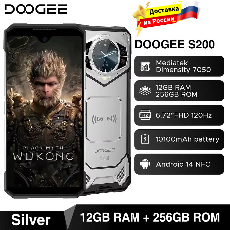 Thumbnail: DOOGEE S200 Rugged Phone 5G Dimensity 7050 Octa Core 1.32" AMOLED Rear Display 1