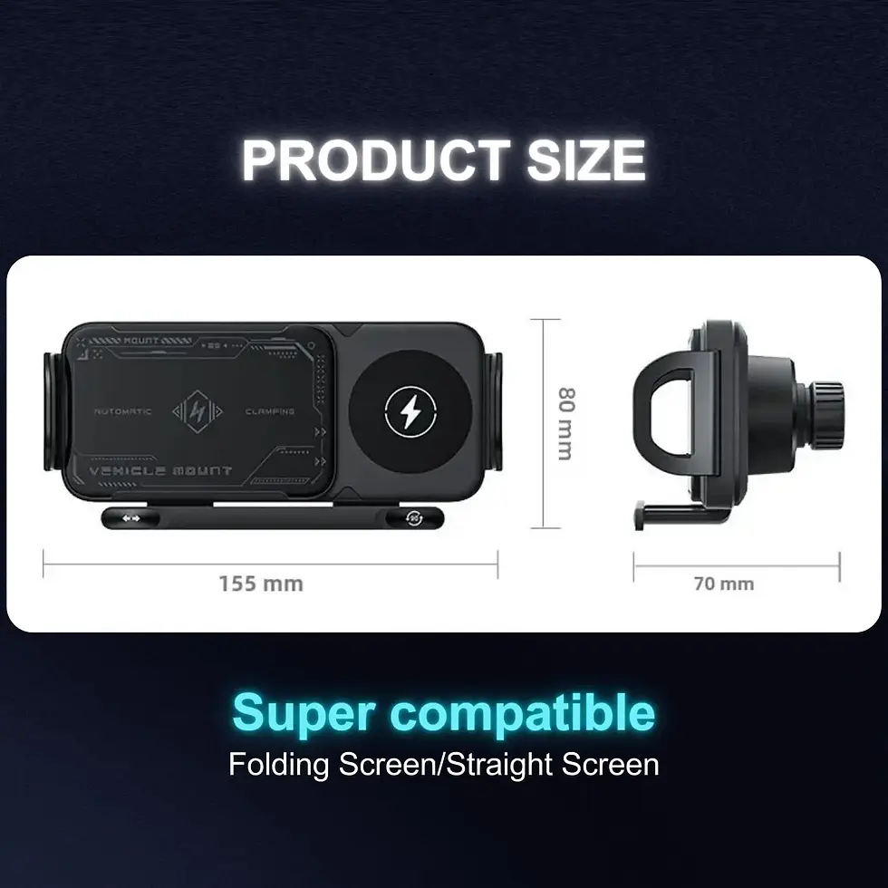 Thumbnail: TCYATO Wireless Charger Foldable Mount Smart Auto-Rotating  Phone Holder Fast Ch