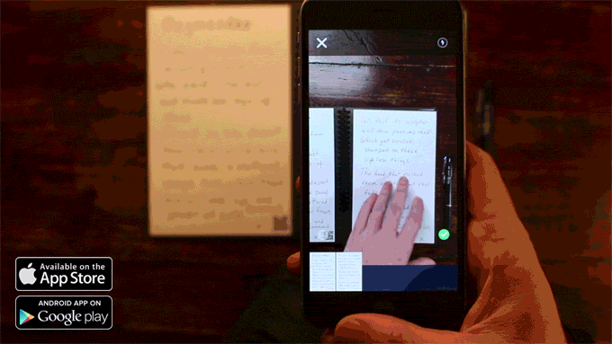 GIF of the functions and how-to-use for Rocketbook's reusable Everlast Notebook, from their Kickstarter campaign