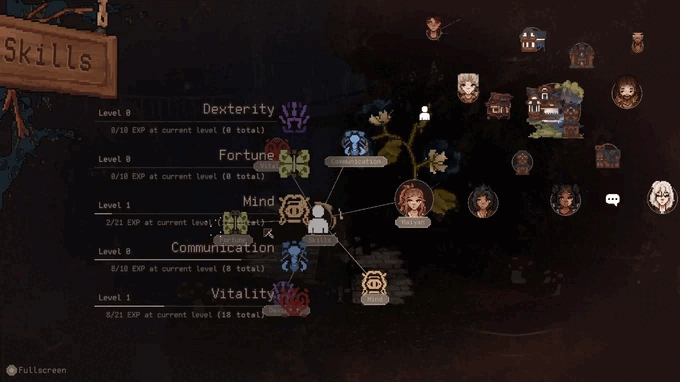 A GIF showcasing gameplay and visual aesthetic of Delphinium, via their Kickstarter campaign
