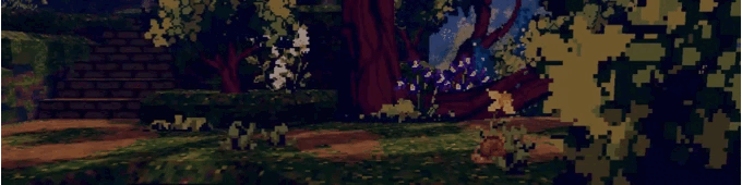A GIF showcasing gameplay and visual aesthetic of Delphinium, via their Kickstarter campaign