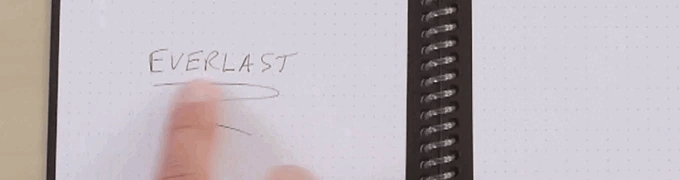 GIF of the functions and how-to-use for Rocketbook's reusable Everlast Notebook, from their Kickstarter campaign