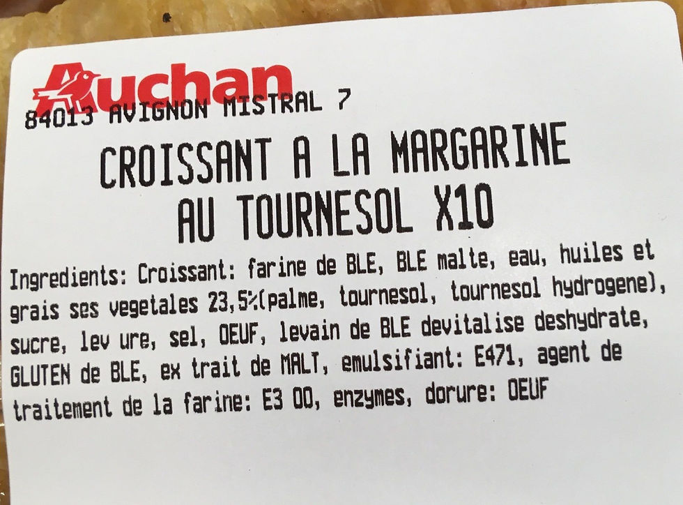 Liste ingrédient croissant