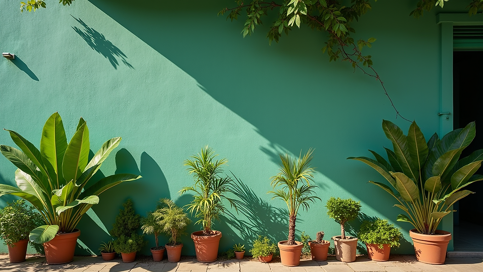 Close-up view of a green wall with native plants on an Indian building facade