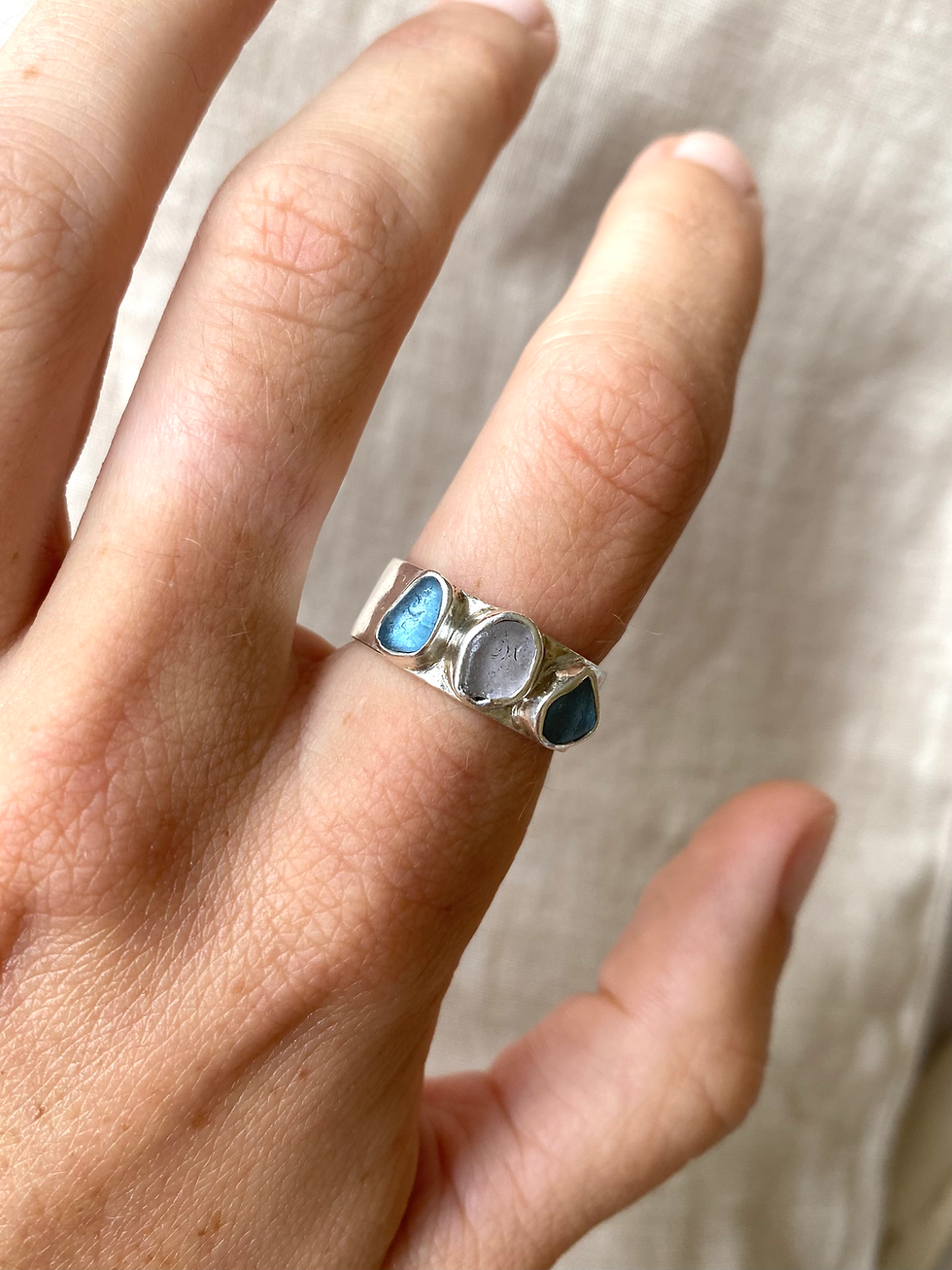 Thumbnail: Sea Glass Ring - Size L/M