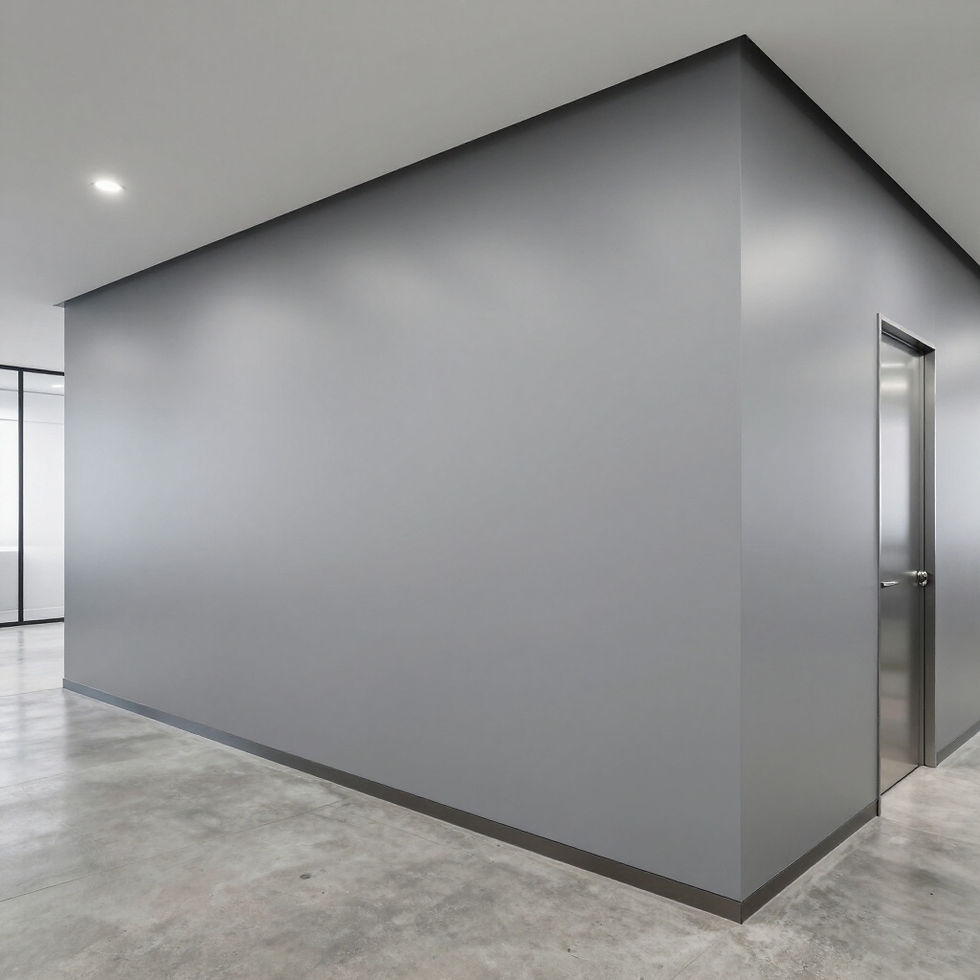 Smooth grey walls in a modern office interior