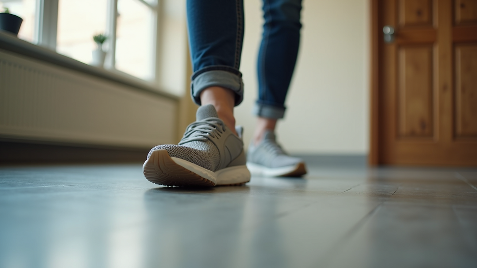 Eye-level view of supportive footwear for seniors