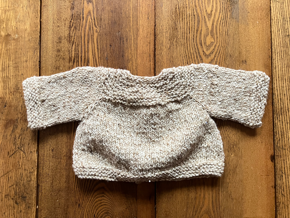 Thumbnail: 100 % Natural Wool Handknit Children’s Sweaters oatmeal back