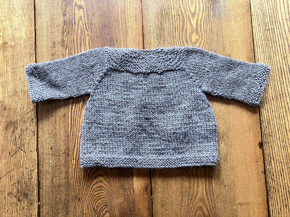 Thumbnail: 100 % Natural Wool Handknit Children’s Sweaters medium brown back