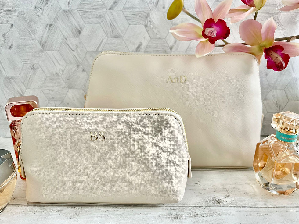 Thumbnail: Personalised Gift, Faux Leather, Cosmetic Bag, Toiletry Bag, Personalised Makeup