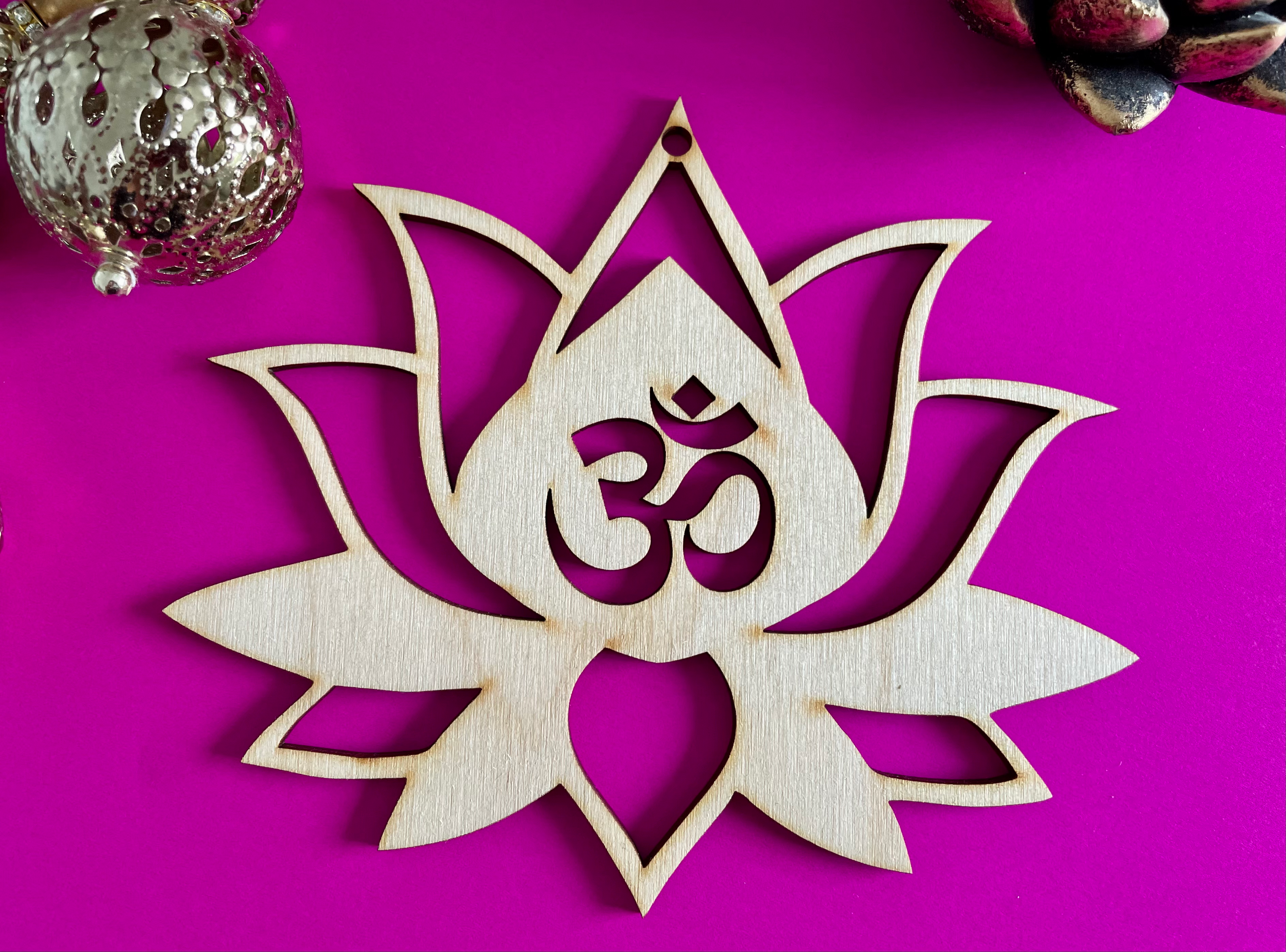 Laser cut Lotus with Ohm