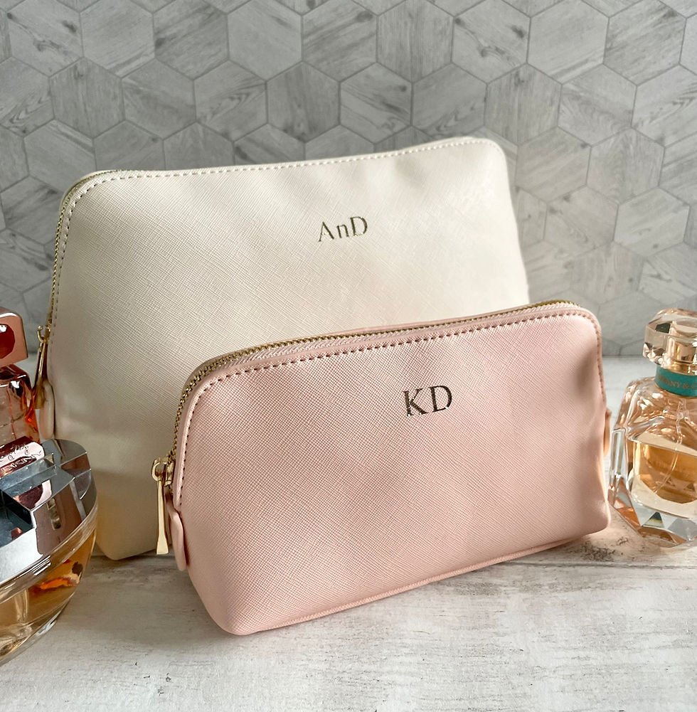Thumbnail: Personalised Gift, Faux Leather, Cosmetic Bag, Toiletry Bag, Personalised Makeup