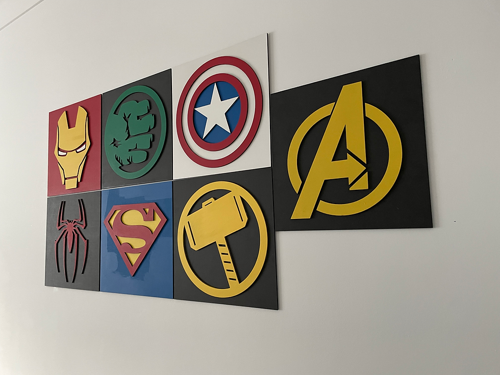 Thumbnail: 3D Wooden SUPERHERO'S Wall Decor - Hand Painted