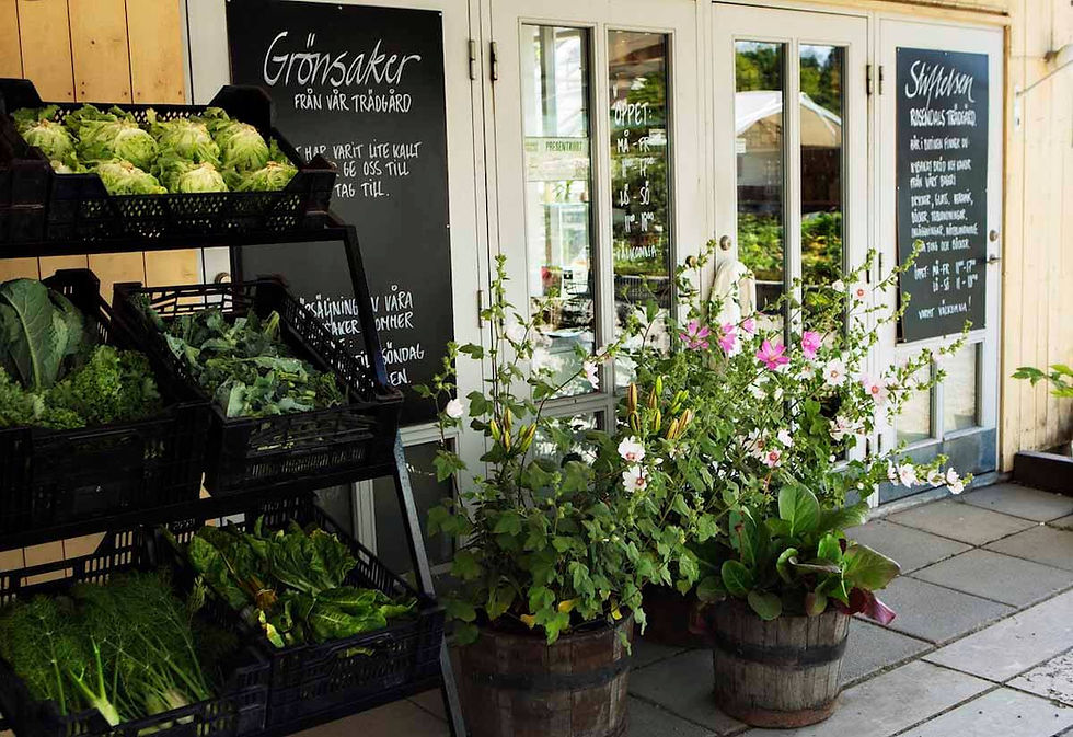 Rosendals trädgård med blommor