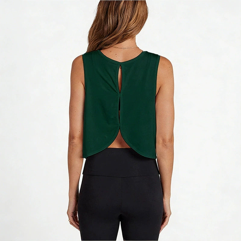 Thumbnail: Summer Breathable Racerback Yoga Tank Tops Women Workout Gym Fitness Vest Quick 