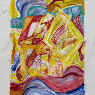 Life Study. 42 x 59.4 cm. Oil pastel on semi-transparent Japanese paper. 2022.