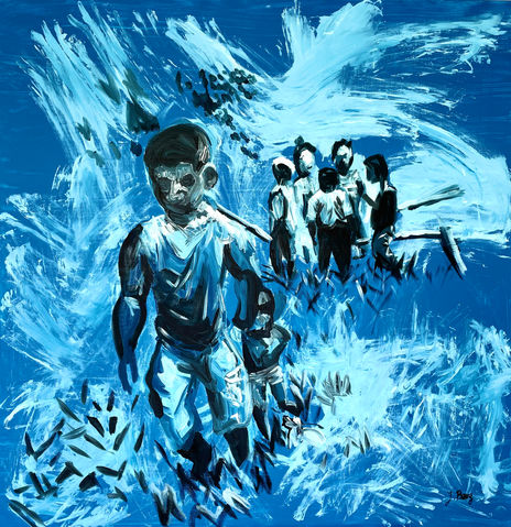 Yê yami BríBrí. 100 x 100cm. Oil on canvas. 2022.