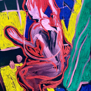 Life Study. 21 x 29.7 cm. Soft pastel and metallic watercolour on paper. 2022.