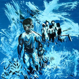 10 de octubre - Yê yami. 100 x 100 cm. Oil on canvas. 2022.