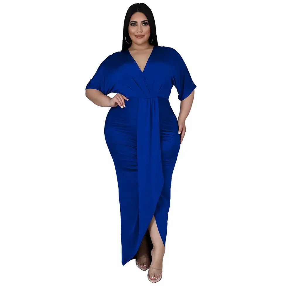 Thumbnail: Short Sleeve Casual Plus Size Dresses