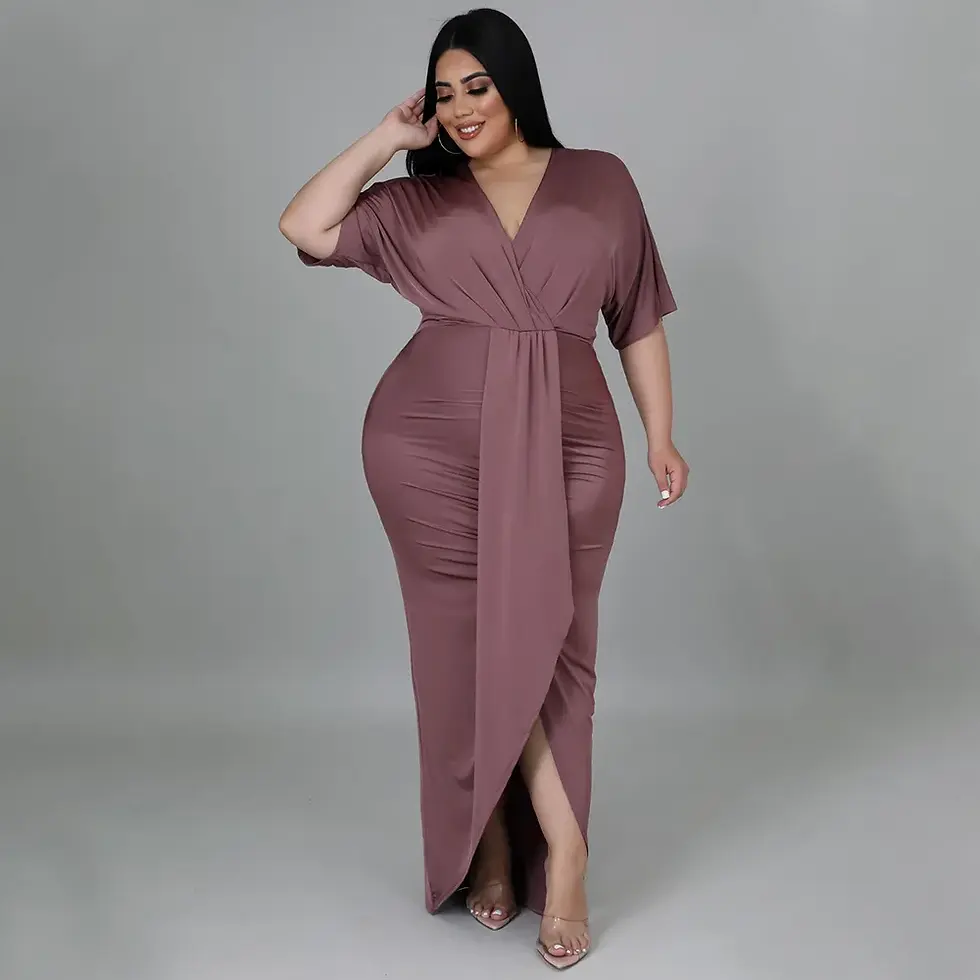 Thumbnail: Short Sleeve Casual Plus Size Dresses