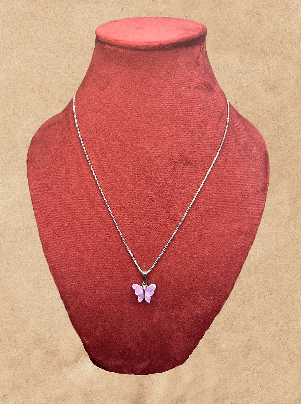 Maria Lilac Butterfly Silver Chain