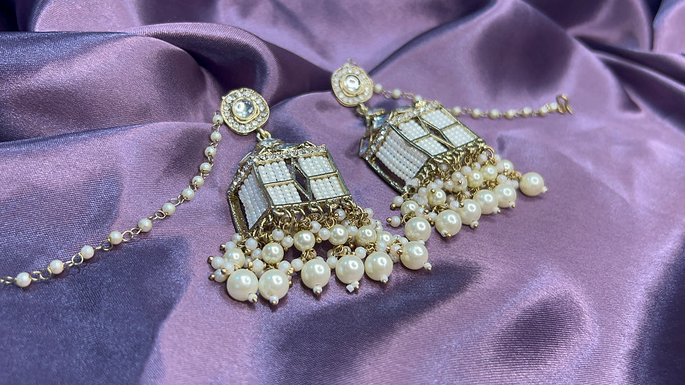 Kaveri White Chandbali