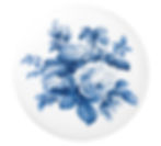 Elegant vintage China blue roses ceramic knob.