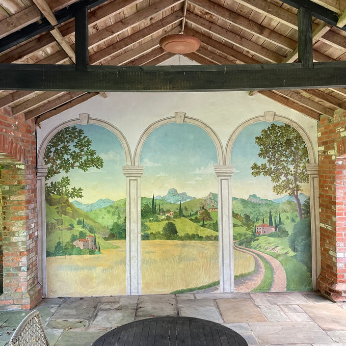 Italianate Arcade Landscape Mural
