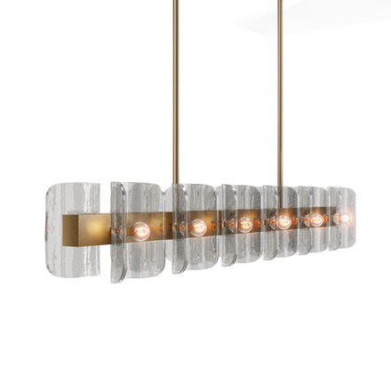 Helios Linear 54 Chandelier 12 Lights Brass 3_4
