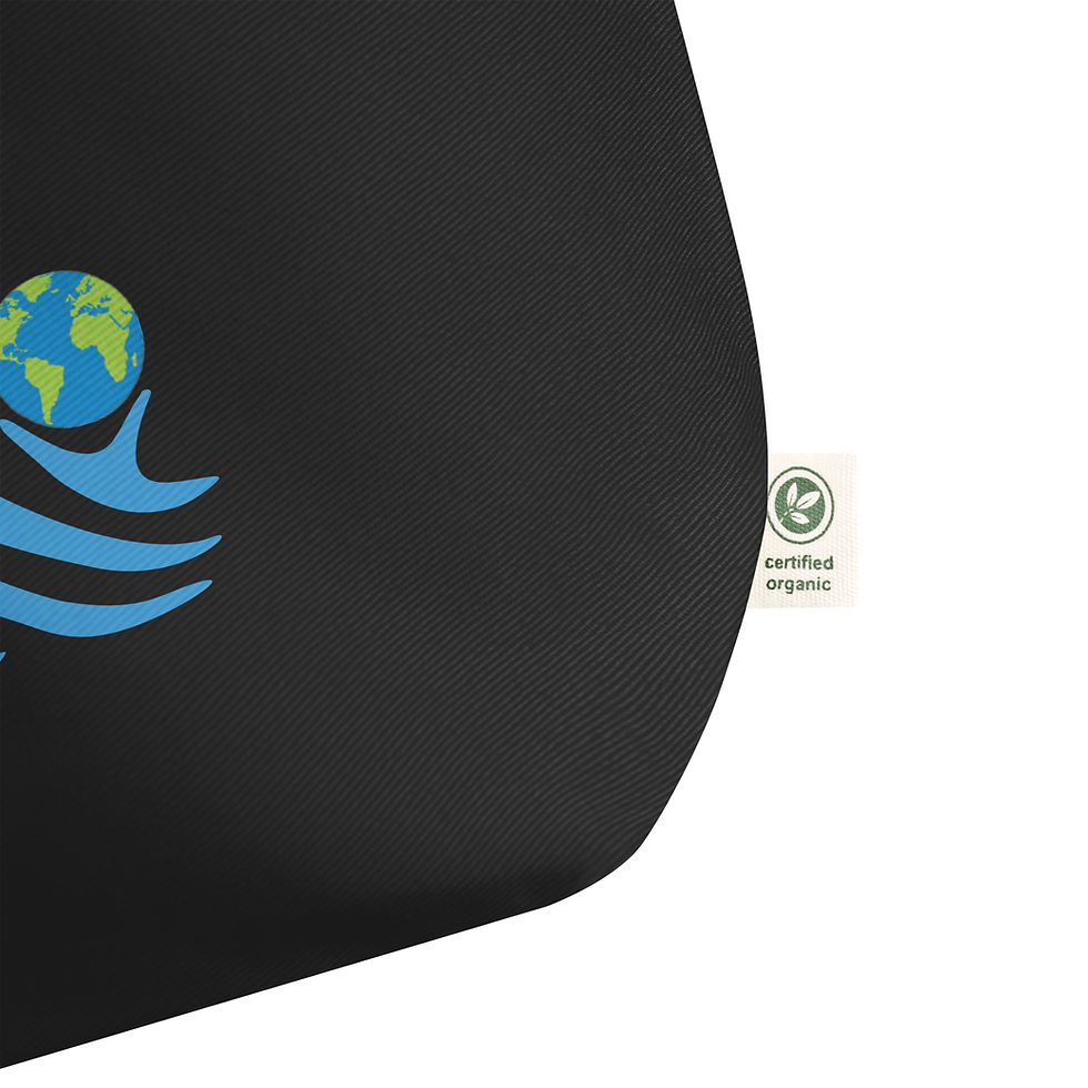 Thumbnail: Close-up of tote corner with certified organic tag