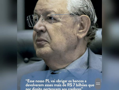 PL do Deputado Hauly pede devolução do dinheiro retido no Sistema de Dinheiro a Receber
