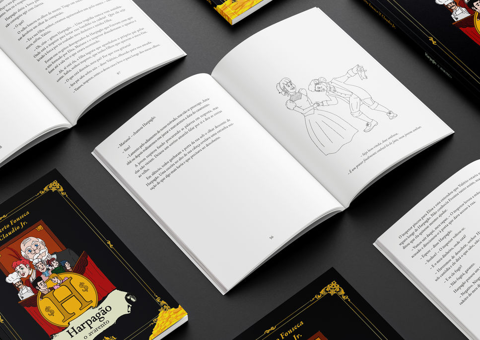 Capa e diagramação do livro Harpagão, de Gilberto Fonseca e Claudio Jr