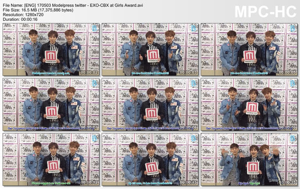170503 Modelpress twitter - EXO-CBX at Girls Award