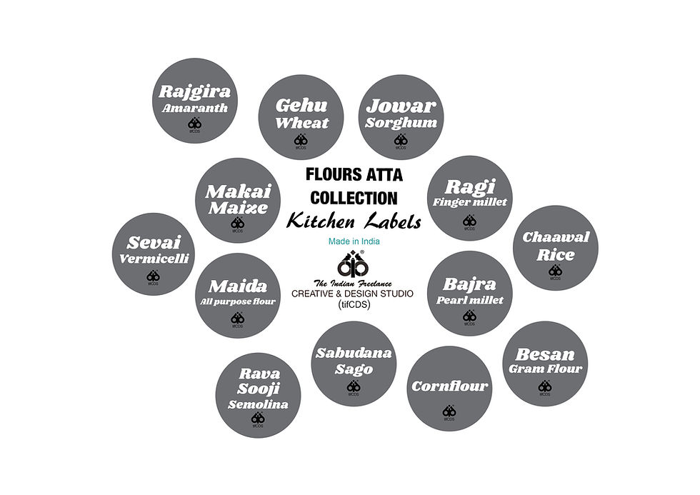 Thumbnail: Printed Kitchen Bottle/Jars Labels on Paper Stickers - Set of 13 Flours/Attas