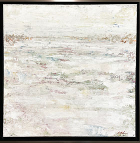 Peaceful art, minimal art, subtle art, white on white art, tone on tone, cream, soft colors, textured acrylic paintings, soothing art, calming art, wild paintings, field paintings, encaustic, painting with gold leaf, painting with layers