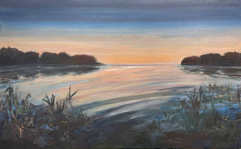 IMG_2460.J"Morning's Subtle Moods"
Acrylic on Panel 
Charles Boniface, 2023
30 x 50 image, 
2" deep painted sides
Available: Boniface Art Studio PG