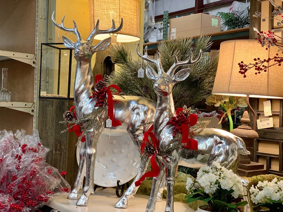 Thumbnail: Poly Resin Silver Reindeer 39.25"