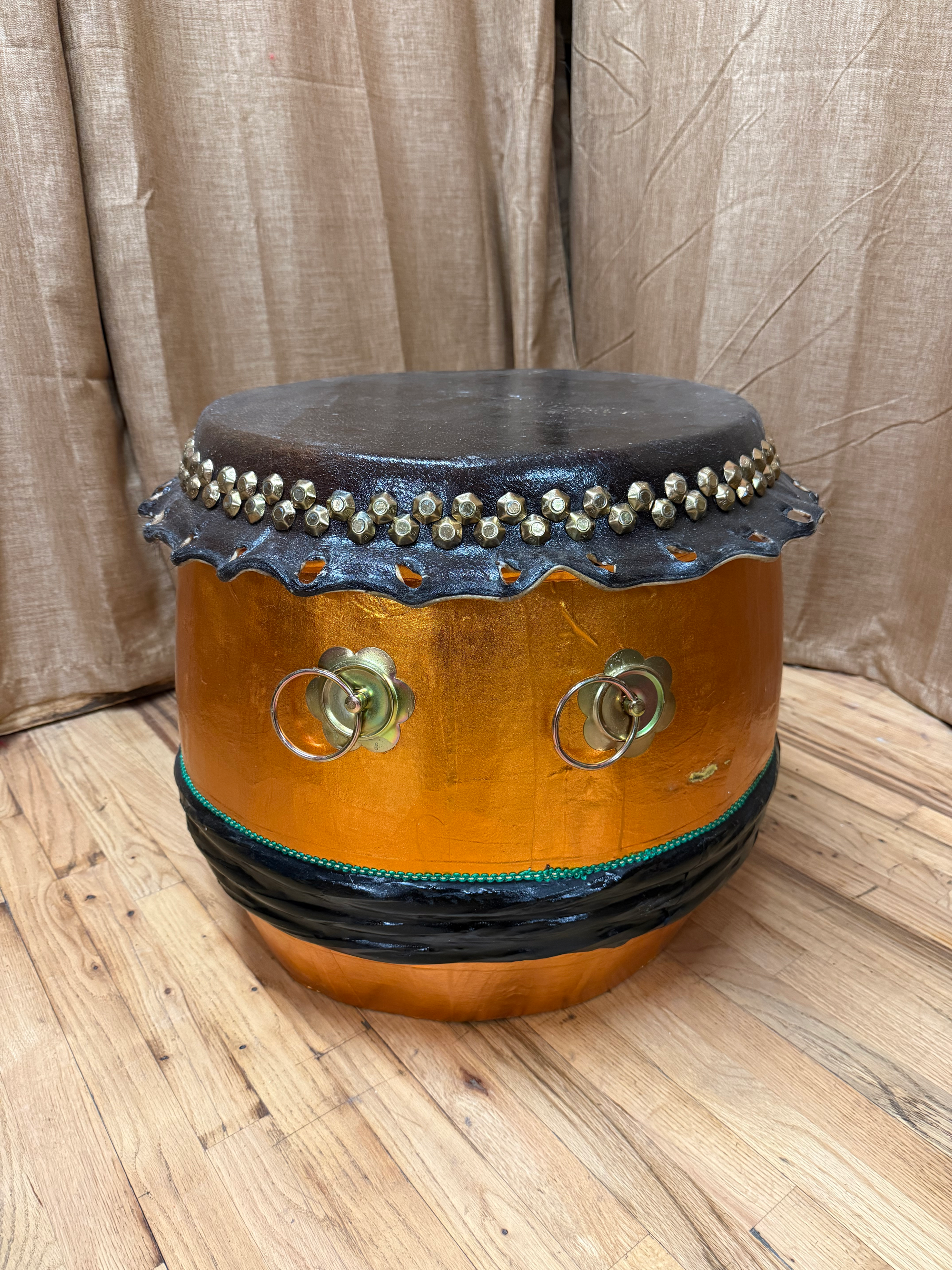 21" Kung Fu / Southern Lion Dance Drum - Gold / Black Band