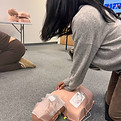CPR Student Practicing for Certification in Lynnwood