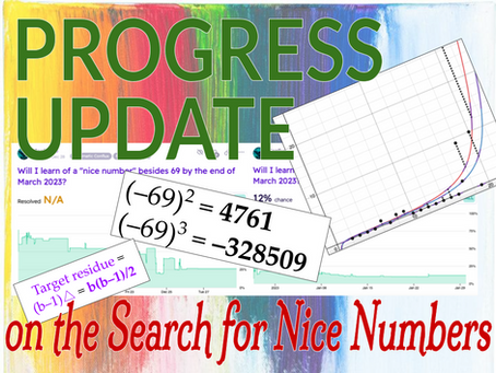 Progress Update on the Search for Nice Numbers