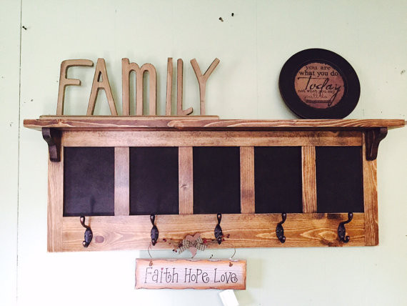 Chalkboard Message Coat Rack Wood Message Board Wa