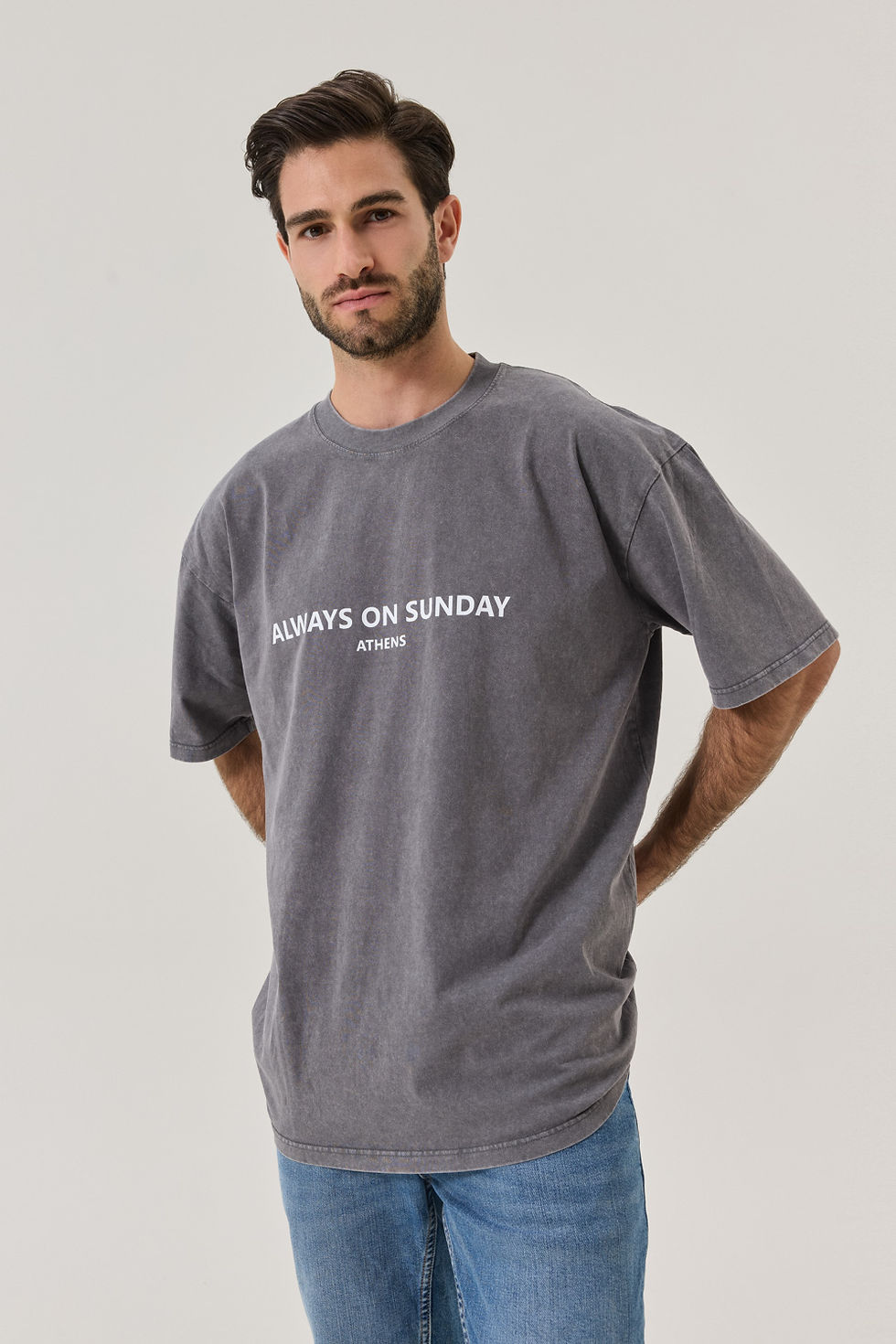 Thumbnail: GREY DISTRESSED TEE