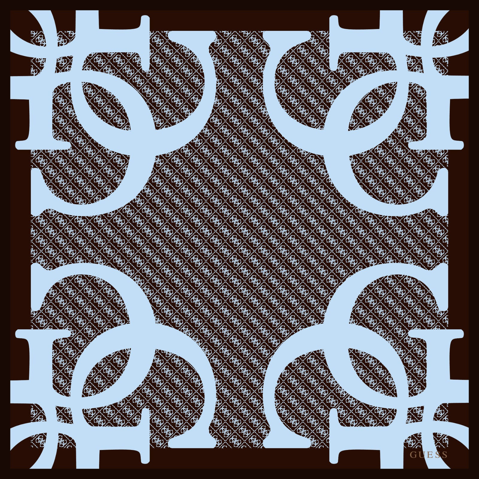 מטפחת מרובעת משי GS Geometric Monogram Sky & Noir
