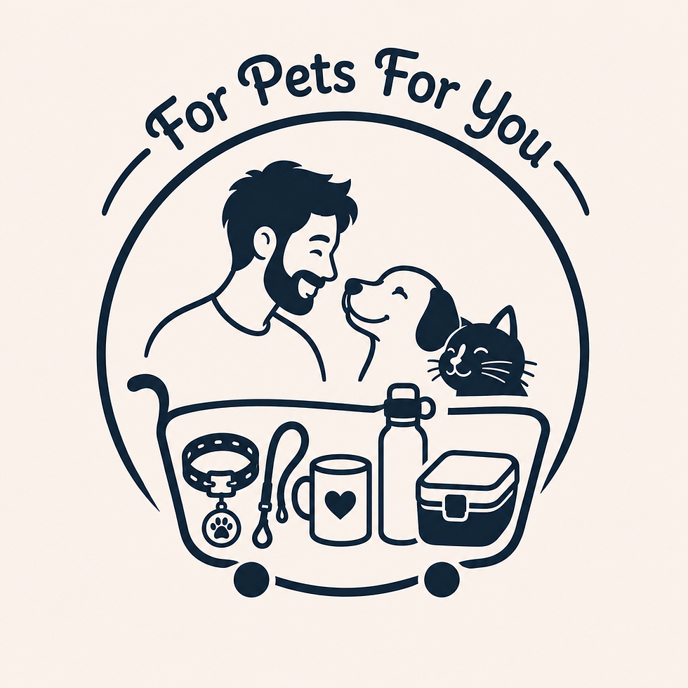 immagine con un uomo e un cane ed un gatto e prodotti in vendita dentro un carrello
