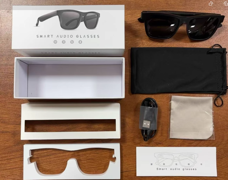 Thumbnail: Smart Glasses Black Technology Headset Bluetooth Sunglasses