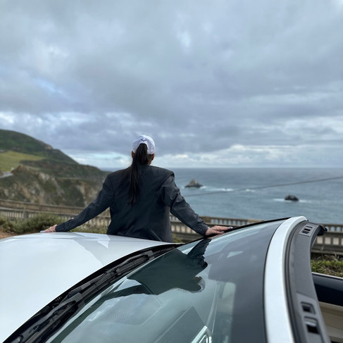 Aditi admiring the view