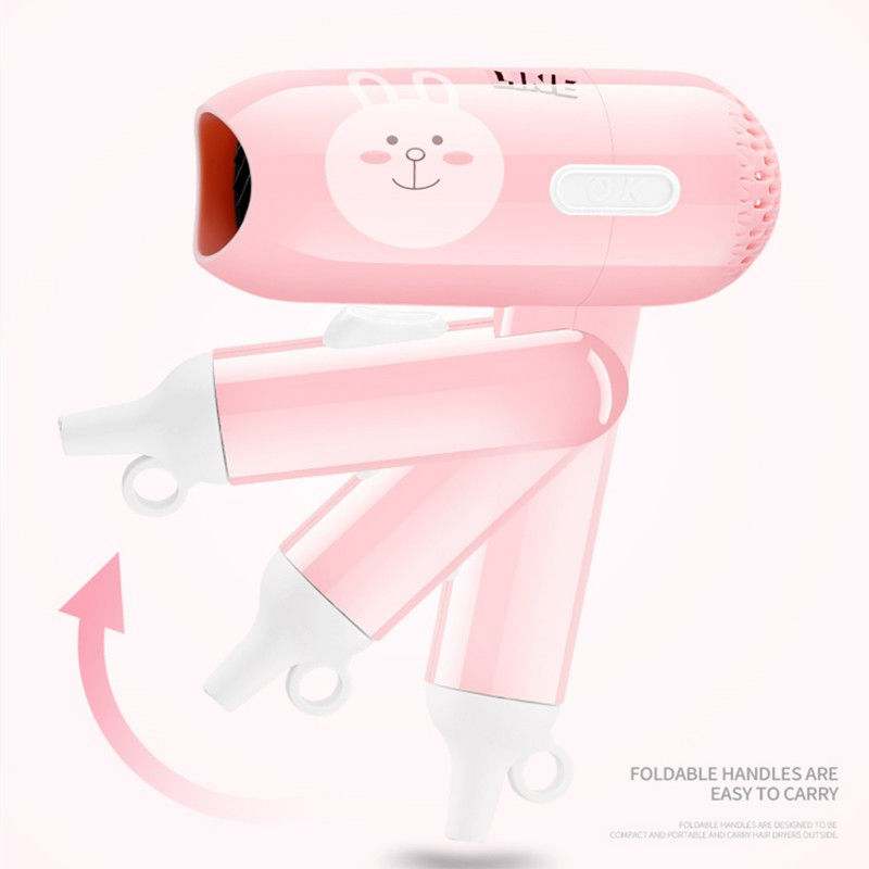 Thumbnail: Hair Dryer Mini Cute Travel Line Friends Foldable Travel Dryer Cartoon High Fast